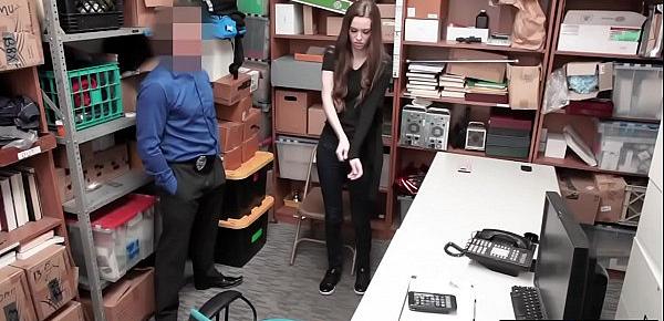  Skinny tall teen thief punish fucked by a LP officer